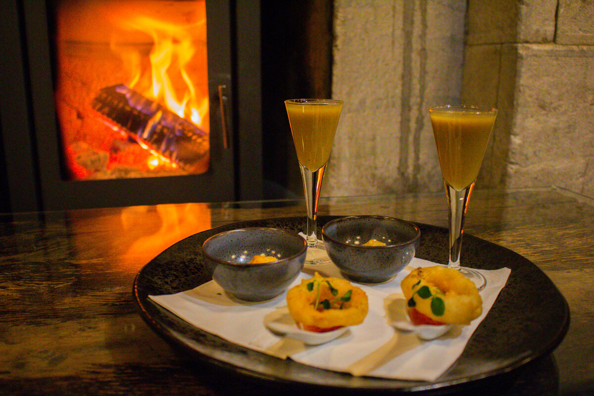 Canapés by the fire