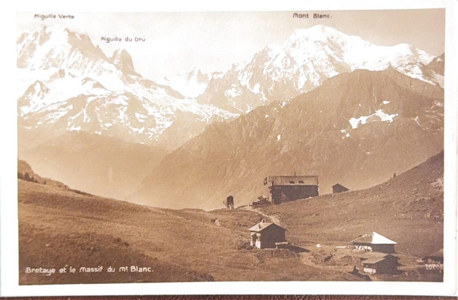 Vintage postcard: Bretaye and the Mont Blanc massif